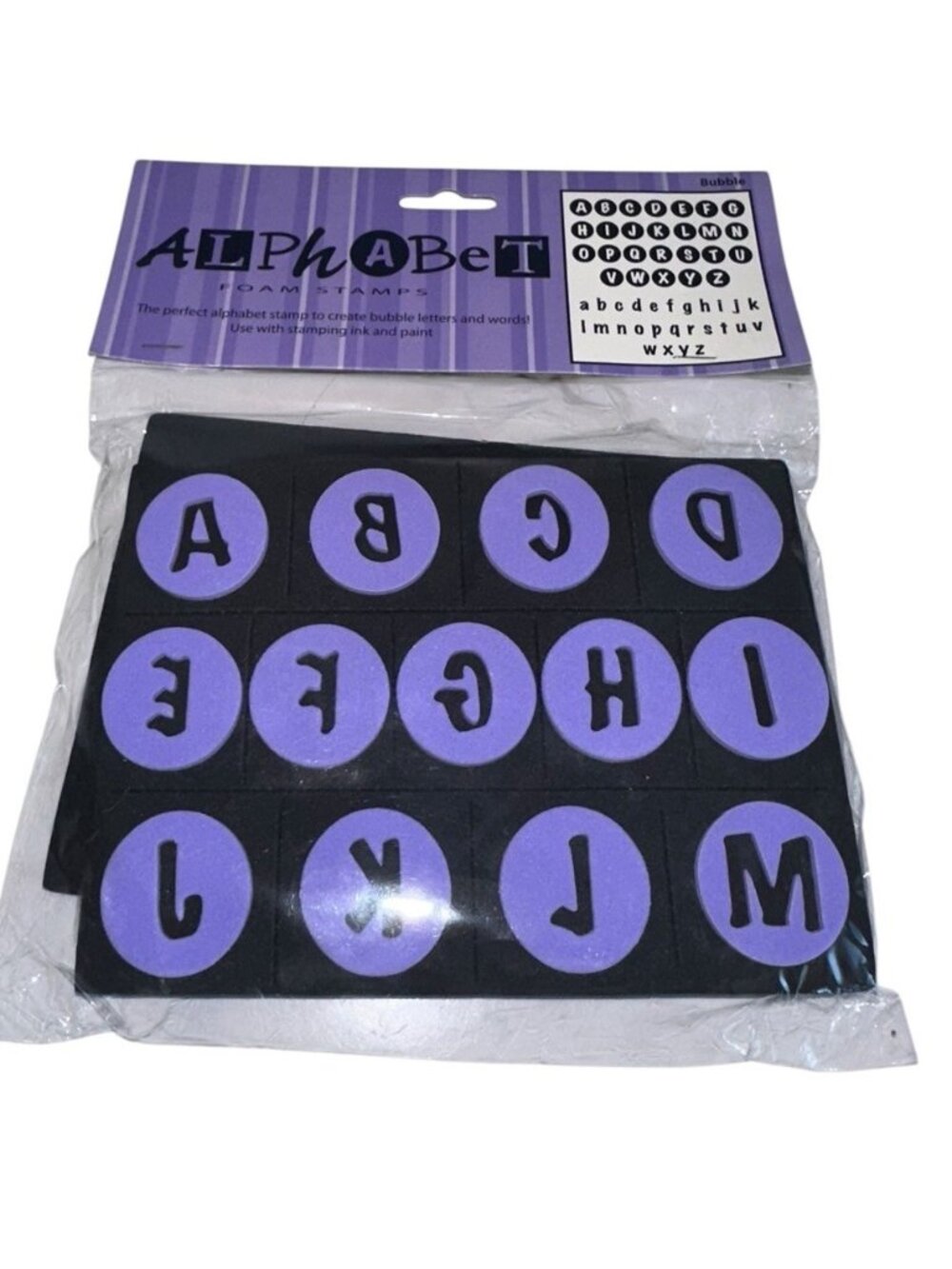 New Sealed 4Kids Foam Alphabet Stamp Set Double Sided Bubble Crafting Stamping
